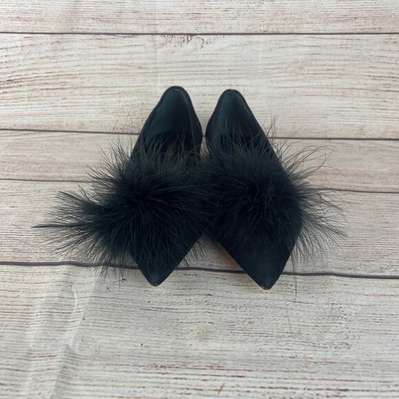 Larroude Lee Pompom Womens Sz 6.5 Flats Black - Picture 4 of 12